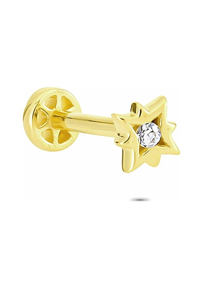Glorria Altın Yıldız Tragus Piercing Altın