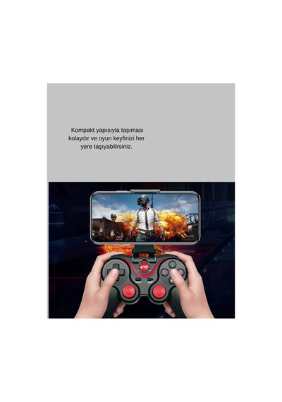 Çift Analog Joystick Ve 14 Tuşlu Bluetooth Oyun Kumandası Düz Renk