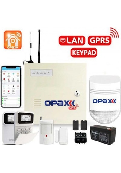Opax-2747 Gprs&Lan Alarm Paneli Bgr-10 Kablolu Sirenli Full Set