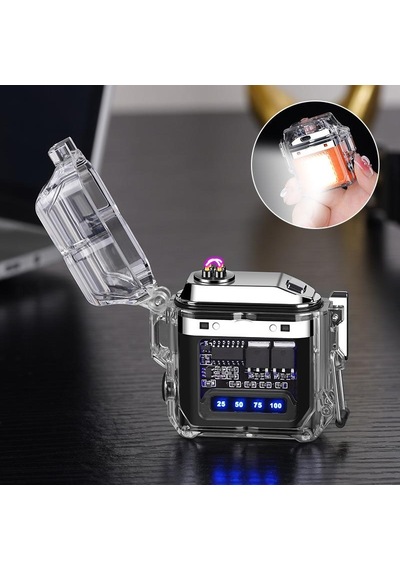 Valkyrie Ip56 Su Geçirmez Çift Arc Elektrikli Çakmak Type-c Şarjlı Işıklı & Güç Göstergeli Siyah