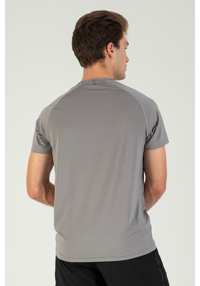 Maraton Regular Erkek Bisiklet Yaka Gri T-shirt Gri