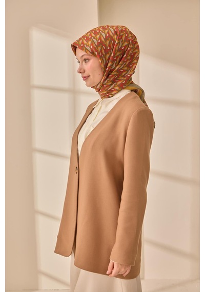 Silk Home Aura Eşarp 140006-17 Haki, Yanık Sarı, Vizon, Mercan