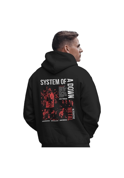 Sevbano System Of A Down Rock Metal Müzik Grubu Baskılı Unisex Oversize P Siyah