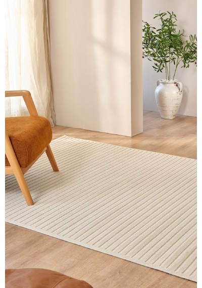 Kaşmir Halı İskandinav Tyra White 80x150 Cm Salon Mutfak Halısı Yolluk Beyaz