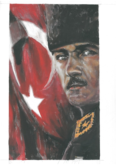 Mehmet Tüver Atatürk Tablosu 5 Ressam Açıklamaları Okuyunuz 35 x 50
