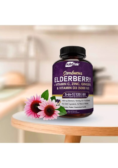 Nutriflair Elderberry Wıth Vıtamın C Zınc & Vıtamın D3 120 Caps Aromasız