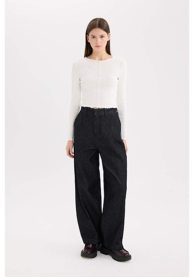 DeFacto Baggy Fit Yüksek Bel Uzun Jean Pantolon E2966AX25SPNM34