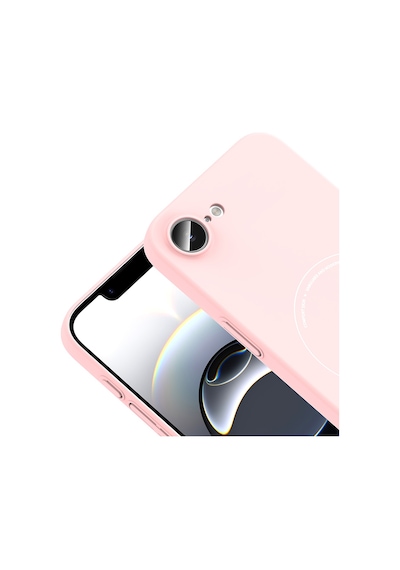 Apple iPhone Uyumlu 17e Kılıf M-safe Şarj Özellikli Kamera Korumalı Elio Sert Pc Kılıf Açık Pembe