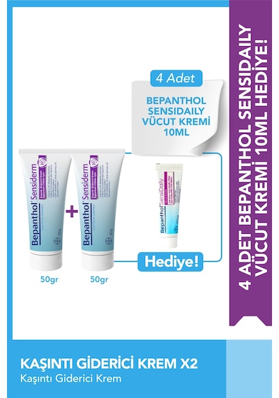 Bepanthol Sensiderm 50g 2'li Paket + Sensidaily Mini Boy Hediye - Egzama İçin Günlük Vücut Bakım