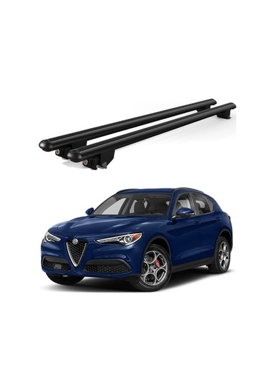 Kanca Alfa Romeo Stelvio 2017 Ve Sonrası Uyumlu Siyah Kilitli Ara Atkı 120cm Port Bagaj Tavan Barı