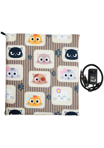 Kedi Minderi Isıtmalı Model 45x45cm 12v Adaptörlü Su Geçirmez Kdtes88