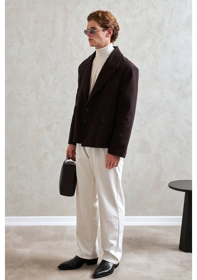 Hyman Erkek Oversize Blazer Ceket Kahverengi