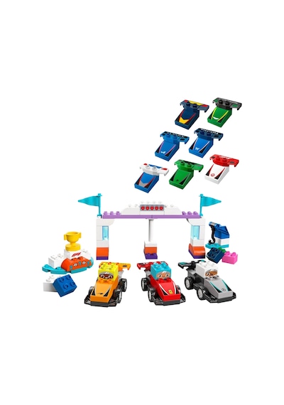 LEGO® DUPLO® Kasabası F1® Takımı Yarış Arabaları ve Sürücüler 10445 - 2 Yaş ve Üzeri Küçük Çocuklar İçin Eğitici Oyuncak Yapım Seti (70P)