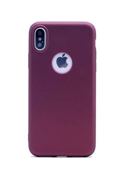 Apple Uyumlu iPhone Ekılıf Xs Max 6.5 Kılıf Mat Soft Premier Silikon Kapak Mürdüm