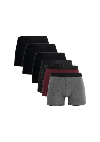 Tudors Erkek 6'lı Premium Seri Pamuklu Likralı Esnek Kumaş Boxer Damat Bohçası Çeyiz Seti -51601 Çok Renkli