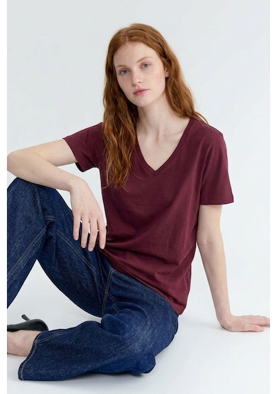 Cotenconcept 2 Adet V Yaka Basic Tişört Sarı-ss21
