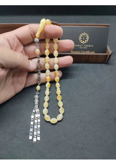 Ahşap Kutulu 6.25 Gr. Gümüş Püsküllü 12.00 Gr. Rus Kaya Damla İ Açık Gri