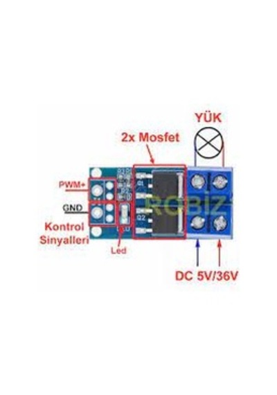 400w 15a Pwm Kontrollü Mosfet Anahtarlama Modülü