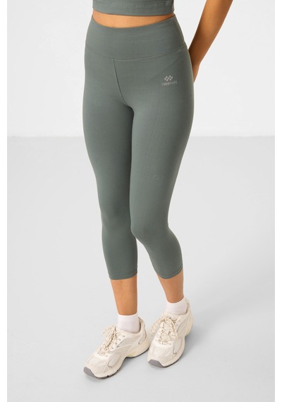 Tommylife Çağla Yüksek Bel Kapri-crop Atlet Slim Fit Kadın Tayt Takım - 95284