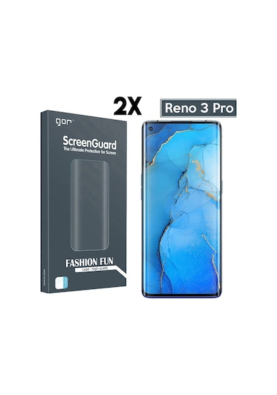 Gor Oppo Reno 3 Pro 3d Kavisli Full Ekran Koruyucu 2 Adet Set- 5775