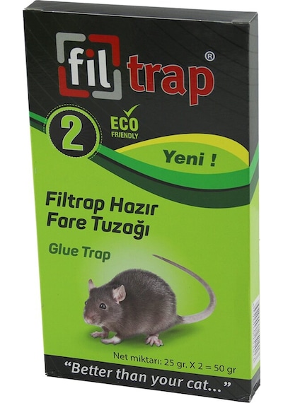 Filtrap 2pcs Hazır Fare Tuzak Plastik Levha Yapışkanlı 11 X19.8cm 2 X 25gr 5324