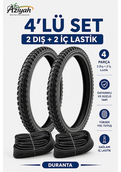Duranta 16 Jant Bisiklet İç Dış Lastik Seti Bisiklet İç Lastiği Bisiklet Dış Lastiği 2 İç 2 Dış Lastik