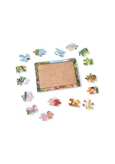 Hayvanlar Alemi 2 - 16 Parça Eğitici Öğretici Ahşap Çocuk Puzzle Yapboz Bebek Çocuk Oyuncak
