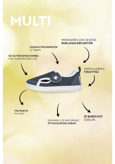 Hopfrög Kids Multi Barefoot Çocuk Ayakkabı Lacivert
