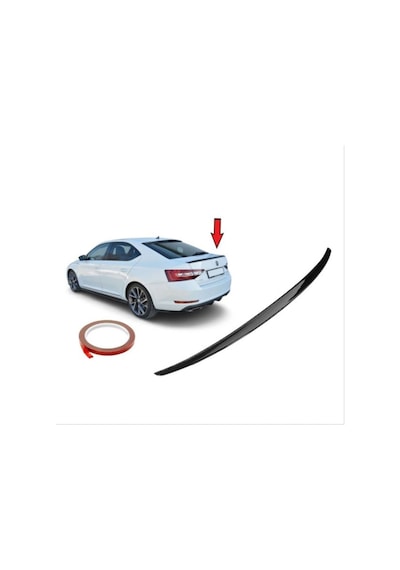 Skoda Süper B Uyumlu Yedek Parça 2020+ Üstü Spoiler- Piano Black