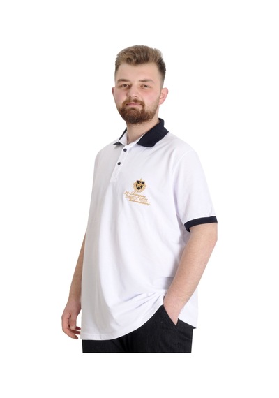 Mode Xl Büyük Beden Erkek Polo T-Shirt Rangers 23342 Beyaz 001