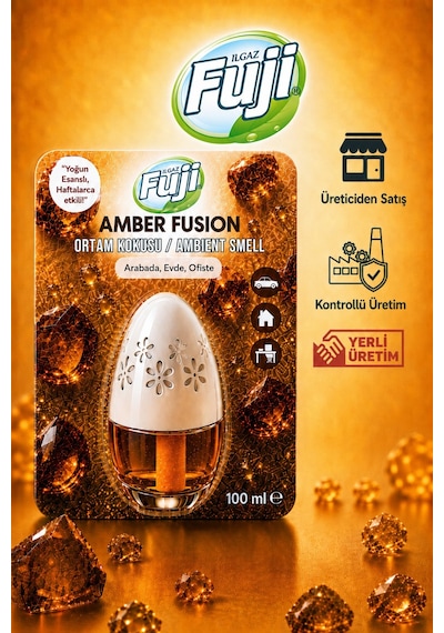Ilgaz Fuji Amber Kokulu Araç, Wc, Oda Ve Ortam Kokusu 100 Ml Amber Fusion Kalıcı Kavanoz Koku