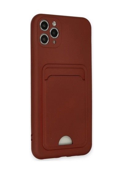 iPhone Uyumlu 11 Pro Max Kılıf Kelvin Kartvizitli Silikon - Bordo