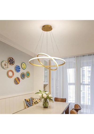 İkili Halka Model Sarkıt Modern Beyaz Işık Ultra Power Led Avizey