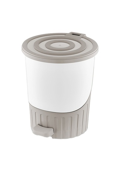 Dünya-01071-407 Pastel Çöp Kovası Plastik 26lt 380x343x398mm Pedallı Kum Beji Lüx - 4'li Paket