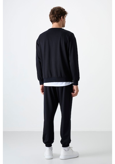 Tommy Life Lacivert Casual O Yaka Jogger Erkek Oversize Eşofman Takımı - 85120 Lacivert