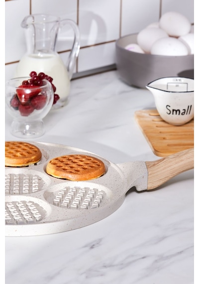 Karaca  Mutfaksever Biogranit Waffle Pankek Tava 26 Cm Krem