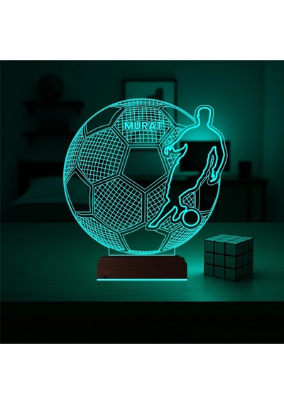 Luvivia Futbolcu Ronaldo Futbol Taraftar Kişiye Özel 3d Lamba - Masa Gece Lambası Şeffaf