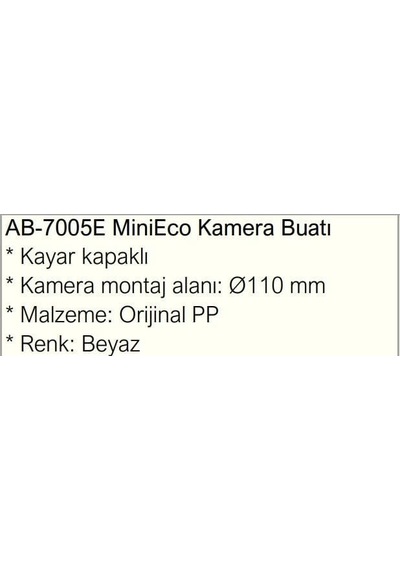 Altebox Kamera Montaj Buatı Mini Ab-7005e 10.5cm Beyaz Kapaklı Sürgülü  Pp