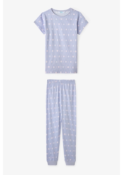 Penti  Koyu Lila Kız Çocuk Diamond Pamuklu 2'li Pijama Takımı