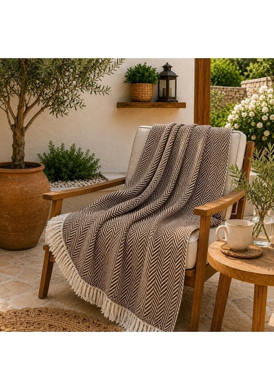 Premium Pamuklu Lilyana Koltuk Örtüsü 170x210 Cm, Çift Taraflı Dekoratif Şal, Tekli, Üçlü, Kanepe, Çekyat Ve B Genel