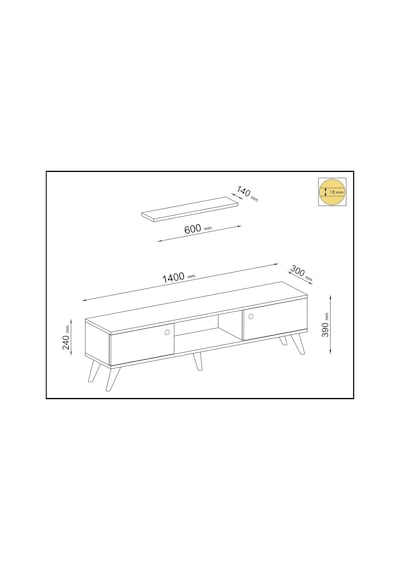 Mbes Mobilya Eda Atlantik 140 Cm Tv Ünitesi (Atlantik Çam)