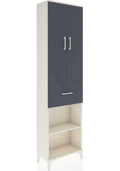 Arges Dolap 2 Raflı Tek Çekmeceli Tek Askılı 60x30x221 Aytaşı-antrasit Aytası