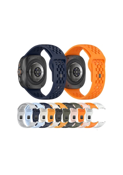 Galaxy Uyumlu Watch Ultra 47mm Zore Krd-119 Delikli Tasarım Silikon Kordon-midnight Blue