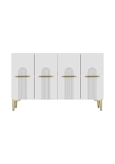 Ka1215bg İda Konsol Ve Tv Sehpası Beyaz-gold 120cm