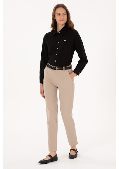 U.s. Polo Assn. Kadın Koyu Bej Pantolon Kanvas-chino 50309259-vr088 Koyu Bej