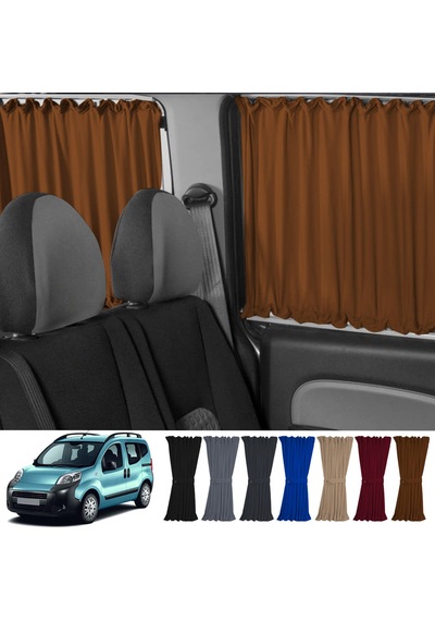 Pandami Citroen Nemo 2007-2015 Uyumlu Taba Raylı Oto Perde Takımı