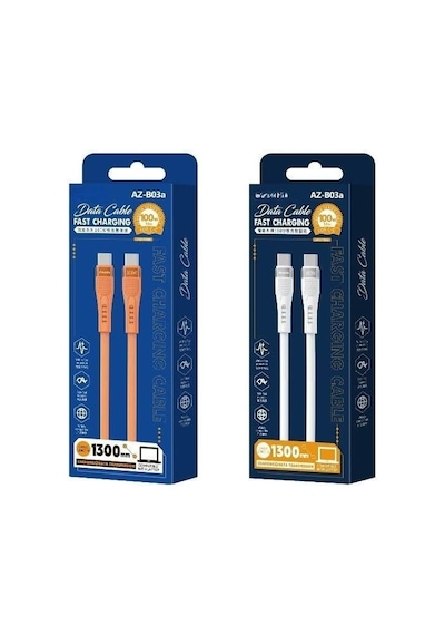 100w Type-c To Type-c Hızlı Şarj Ve Data Kablosu 1.3m Beyaz Az-b03a 100w Type-c To Type-c Beya Standart