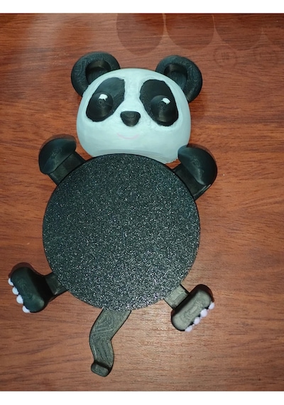 Şirin Panda Bardak Tutacağı/bardak Altı/bardak Tutan Panda Siyah