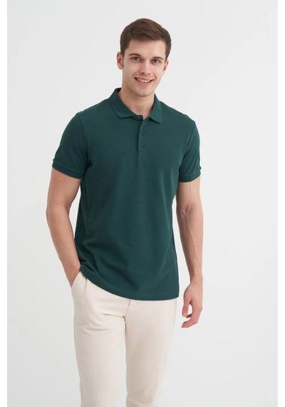 Cazador Erkek T-shirt Polo Yaka Koyu Yeşil 4613 Yeşil