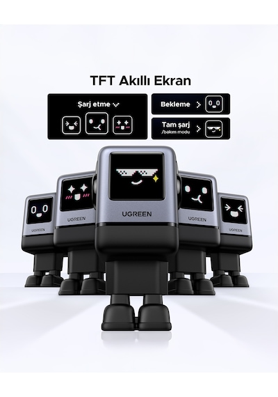 Ugreen Nexode Uno 100w Robot Gan Hızlı Şarj Cihazı 3xusb-c, 1xusb-a, Gri, 45515b